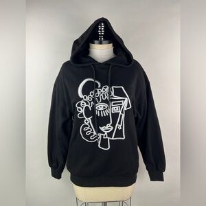 💚 3407. Embroidered Black Hoodie